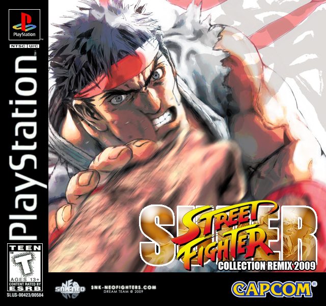PSX-Super-Street-Fighter-Collection-Remix-2009-SLUS-00423-Front بازی Super Street Fighter Collection: Remix 2009 برای PlayStation1 - تصویر 1