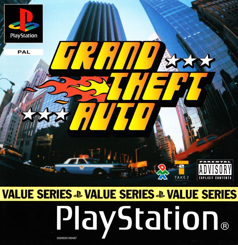 204498-grand-theft-auto-playstation-front-cover بازی سرقت بزرگ اتوموبیل Grand Theft Auto برای PlayStation1 - Image 1